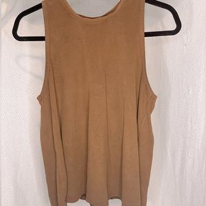 faux suede open back flowy tank